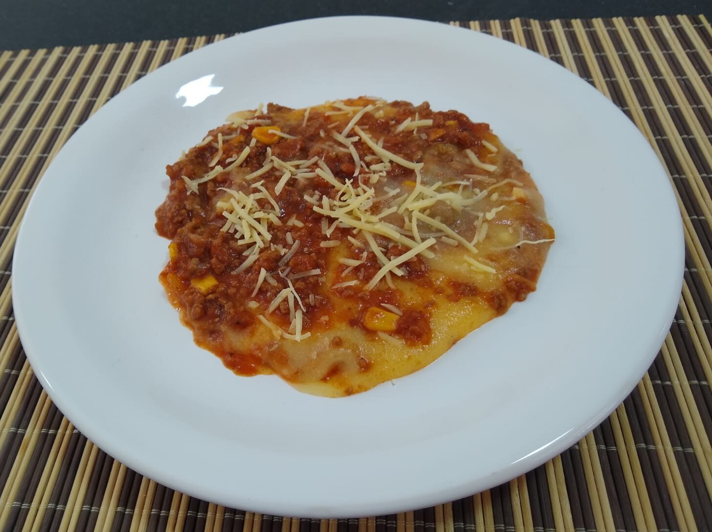 polenta com carne moída